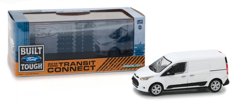 86044 Greenlight Diecast Ford Transit Connect 2014 White 1:43 Scale
