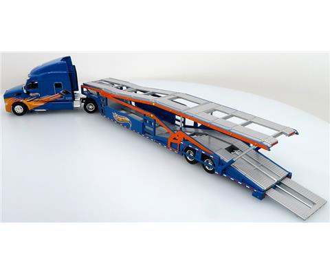 Peterbilt 579 Semi with 1/64 Car Hauler - CarTrans - 64-0527