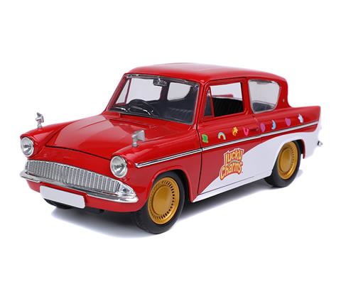 Jada 1:24 Diecast Lucky Charms 1959 Ford Anglia with Lucky theLepruchan  Figure