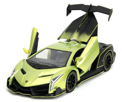 Lamborghini Veneo in Light Yellow Green and Black with Pink Base