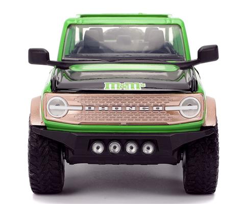 M&Ms 2021 フォード・ブロンコ　グリーン&グリーン・フィギア Amazon.com: Jada Hollywood Rides M&M'S 2021 Ford Bronco with