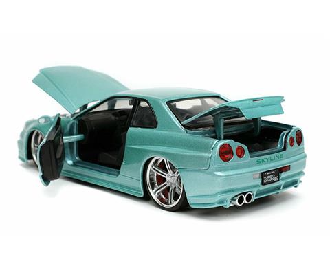 ミニカー NISSAN SKYLINE GT-R R34 jadatoys Amazon | JADA TOYS ミニカー 1/24サイズ 20th ANNIVERSARY 2002