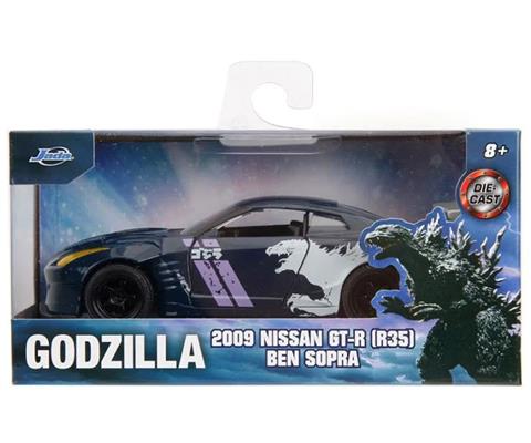 Cars - JADA TOYS - 35295 - Godzilla - Nissan GT-R (R35) Ben Sopra Hollywood  Rides Diecast Metal Replica Item not exactly to scale - approximate size is  between 1:32 and 1:43 scale </i>