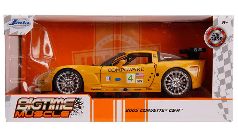 JADA 2005 CHEVROLET CORVETTE C6-R #4 YELLOW 1/24 DIECAST MODEL CAR 31650 JADA 2005 CHEVROLET CORVETTE C6-R #4 YELLOW 1/24 DIECAST MODEL CAR 31650