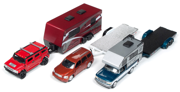 toy camper trailer and truck