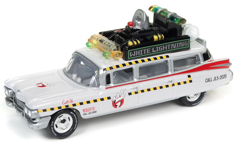 GHOSTBUSTERS ECTO-1A MOVIE 1//64 DIECAST MODEL CAR BY JOHNNY LIGHTNING JLSS004
