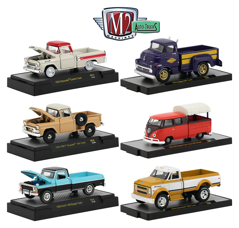 1:64 M2 Machines *AUTO-TRUCKS R48* = COMPLETE SET of 6 *1970 C60 F-100 VW Ford* 