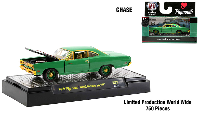 Modèle Réduit M2 Machines 1969 Plymouth Road Runner Hemi - Échelle 1:64 - Rouge - Édition Limitée - Neuf
