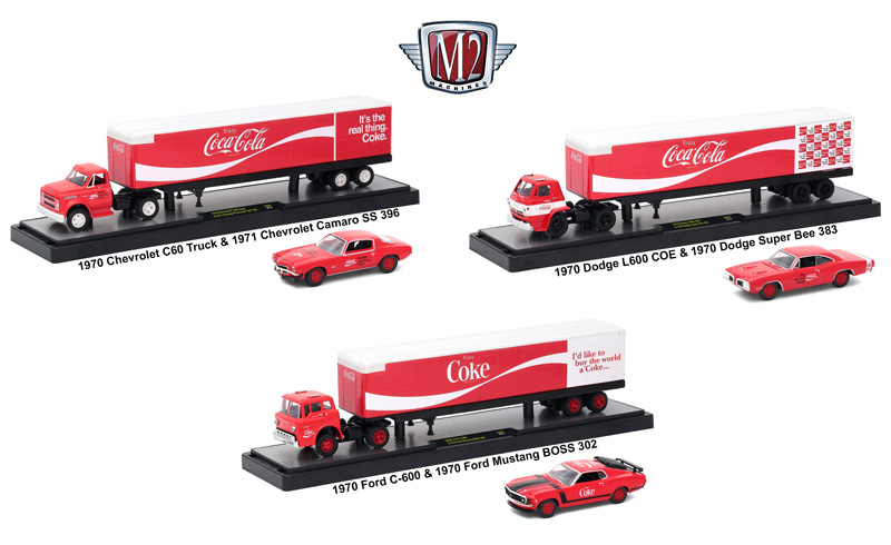 M2 Machines 1:64 Auto-Haulers Coca-Cola Release 56000-TW02 3 Pcs Set 2020 New 