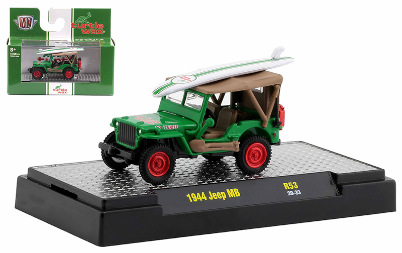 M2 Machines Turtle Wax Release R53 Olds Jeep 1/64 3 Vehicle Set double cab