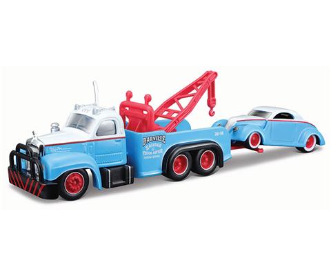 Maisto Diecast 1953 Mack B 61 Tow Truck Hauling