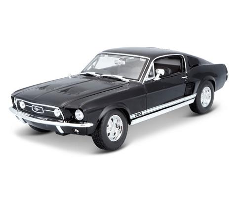 1967 Ford Mustang GTA Fastback Green Metallic with White Stripes 1/18  Diecast Model Car by Maisto 