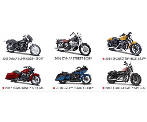 Harley-Davidson Motorcycles (6 Piece Set) Series #39 1/18 Diecast Moto –  Main Street Diecast Classics