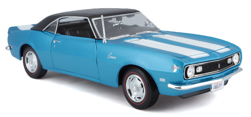 Details about   Maisto 1968 Chevy Camaro z/28 Coupe 1:18 Scale Diecast Model Car Chrome Blue 