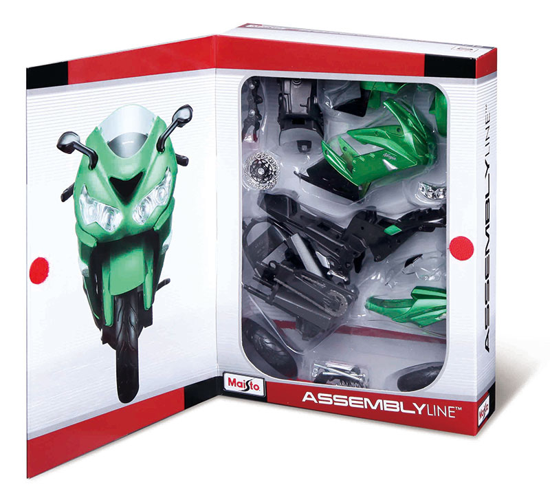 Maisto 1:12 Kawasaki Ninja ZX 14R Assembly line Kit Motorcycle Model New Green 