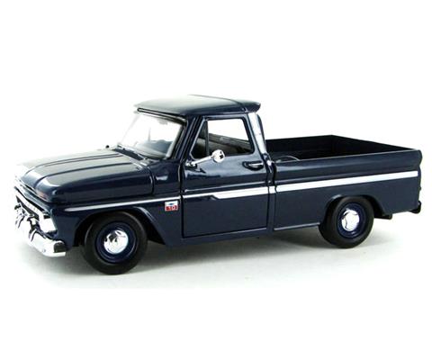 Cars - MOTORMAX - 73355AC-DBL - 1966 Chevrolet C10 Fleetside Pickup in Dark  Blue