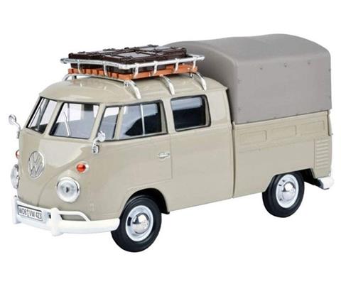 Miniature Motor Max 1/24 - Volkswagen T2 Van Custom - Noir Et Blanc - Garage Custom