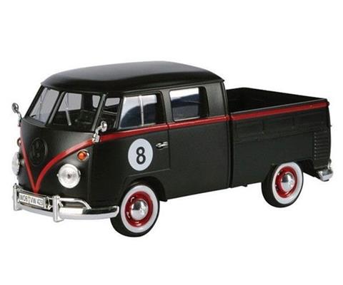 Volkswagen Type 2 T1 Double Cab Pickup in Black with Red Stripe