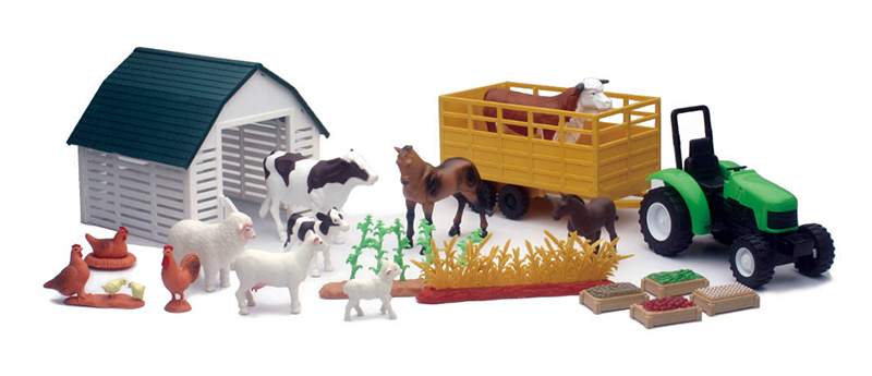 Animals & People Fence Playset Details about   Big Barn 2006 New Ray Dairy Farm Country Life 
