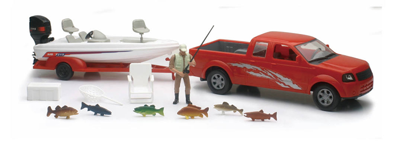 toy truck with fishing boat
