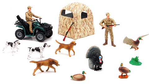 Details about    NEW RAY DUCK-HUNTING BOAT ACTION FIGURE & ANIMALS PLAY SET 