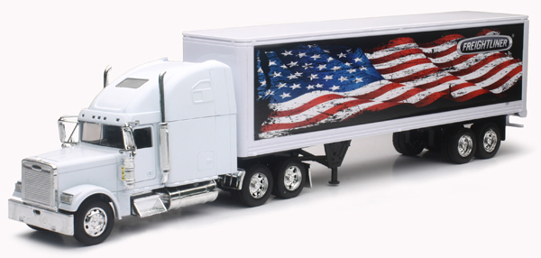 NEW RAY 12783E FREIGHTLINER CLASSIC XL with PATRIOTIC GRAPHICS 1/32 WHITE