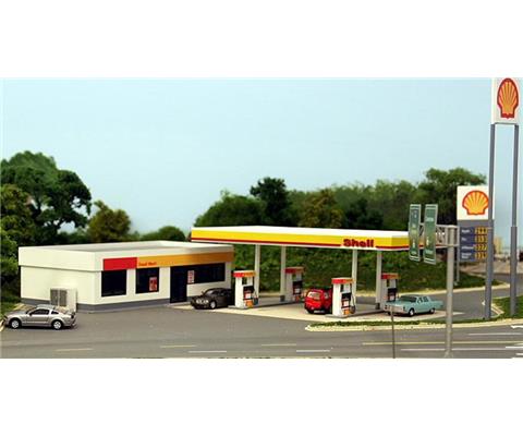 Shell Gas Station and Convenience Store Model Kit - Modern Design