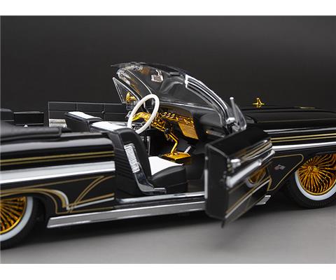 1961 Chevrolet Impala Open Convertible Lowrider in Black with Gold
