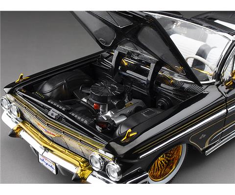 1961 Chevrolet Impala Open Convertible Lowrider in Black with Gold