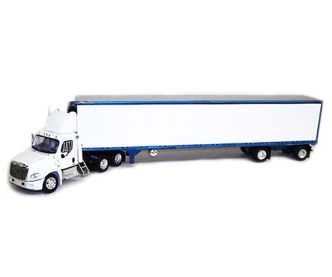 1/53 Freightliner Cascadia ハイルーフキャブ 寝台付き 6×4 + シリコントレーラー 『REC』(グレー) 完成品 ミニカー(TR120017) Tonkin Replicas(トンキンレプリカズ) Tonkin Replicas 1:53 Freightliner Cascadia Sleeper Cab w/ 53