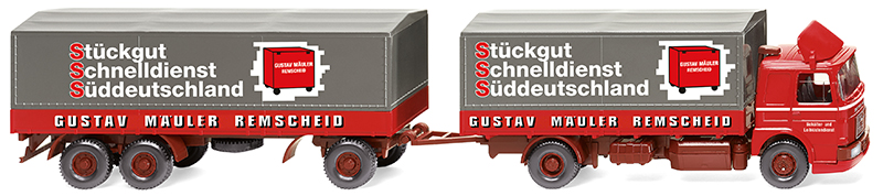 047301 - Wiking Model Spedition Gustav MAN Flatbed Road Train