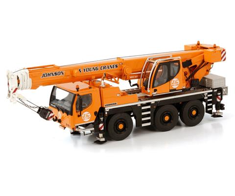 Construction WSI 51 2118 Johnson Young Liebherr LTM 1050 Mobile Crane Features include Highly detailed chassis Spring mounted suspension Upper carriage rotates 360 Height adjustable boom Realistic pro...
