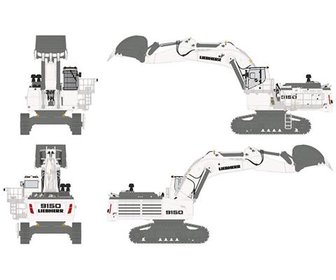Liebherr R9150 Mining Excavator - White - WSI 1:50 Scale