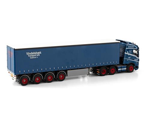 1/50 volvo FH nottelmann カーテンサイド　トレーラー Vindelsbaek - Volvo FH5 Globetrotter 6x2 with 4-Axle Curtainside