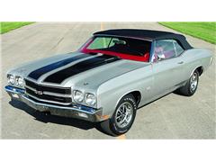 ACME #A1805532 - 1970 Chevrolet Chevelle SS LS6 Convertible in Cortez Silver with Black Stripes and Red Interior - 1 of 1 Color