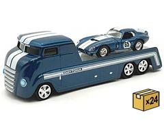 ACME #SC64005-CASE - Shelby Daytona Hauler with #65 Daytona Coupe in Blue with White Stripes - 24-Pieces in a Non-Returnable Factory-Sealed Case
