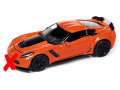 AUTO WORLD #AWSP165-A-X - 2019 Chevrolet Corvette Z06 with Z07 Performance Package in Sebring Orange with Gloss Black Hood Center