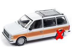 AUTO WORLD #AWSP167-A-X - 1985 Dodge Caravan in DW2 White with Woodgrain Sides Rear