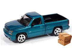 AUTO WORLD #AWSP190-A-BOX - 2005 Chevrolet Silverado SS Custom Pickup Truck in Teal Turquoise Metallic