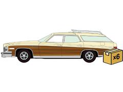 AUTO WORLD #AWSP218-A-CASE - 1976 Buick Estate Wagon in Mt Vernon Cream with Woodgrain - 6 pieces in a Non-Returnable Factory-Sealed CASE