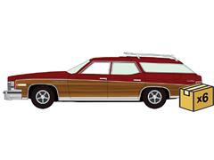 AUTO WORLD #AWSP218-B-CASE - 1976 Buick Estate Wagon in Boston Red Poly with Woodgrain - 6 pieces in a Non-Returnable Factory-Sealed CASE