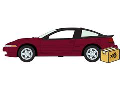 AUTO WORLD #AWSP219-A-CASE - 1990 Eagle Talon TSi in Raspberry Red with Black Top - 6 pieces in a Non-Returnable Factory-Sealed CASE