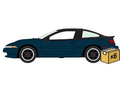 AUTO WORLD #AWSP219-B-CASE - 1990 Eagle Talon TSi in Daytona Blue Poly with Black Top - 6 pieces in a Non-Returnable Factory-Sealed CASE