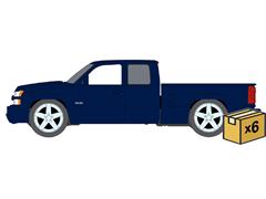 AUTO WORLD #AWSP220-A-CASE - 2003 Chevrolet Silverado SS Pickup Truck in Arrival Blue - NEW TOOLING - 6 pieces in a Non-Returnable Factory-Sealed CASE