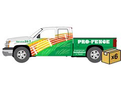AUTO WORLD #AWSP223-CASE - Pro Fencing - 2003 Chevrolet Silverado Pickup Truck in White with Full Color Wrap and Green - 6-Piece Set