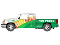 AUTO WORLD #AWSP223 - Pro Fencing - 2003 Chevrolet Silverado Pickup Truck in White with Full Color Wrap and Green