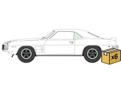 AUTO WORLD #AWSP234-A-CASE - 1969 Pontiac Firebird Trans Am in White with Blue Stripes - 6 pieces in a Non-Returnable Factory-Sealed CASE