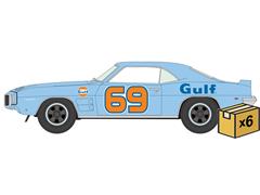 AUTO WORLD #AWSP234-B-CASE - 1969 Pontiac Firebird Trans Am in Gulf Blue with Orange Stripes - 6 pieces in a Non-Returnable Factory-Sealed CASE