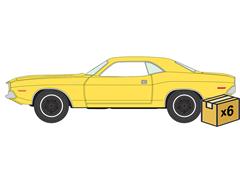 AUTO WORLD #AWSP237-A-CASE - 1970 Dodge Challenger in Bright Yellow - 6 pieces in a Non-Returnable Factory-Sealed CASE