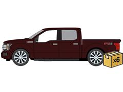 AUTO WORLD #AWSP238-B-CASE - 2020 Ford F-150 Platinum Pickup Truck in Magma Red - 6 pieces in a Non-Returnable Factory-Sealed CASE